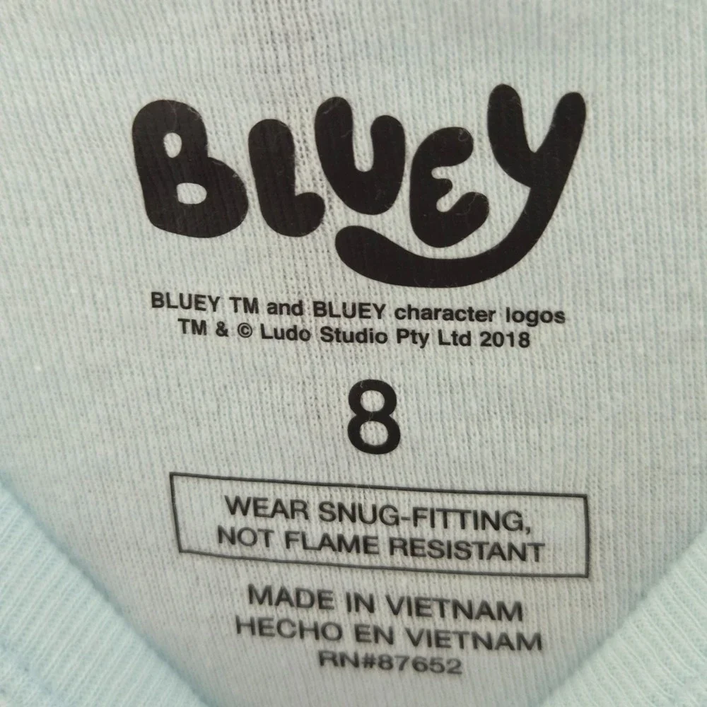 NWT ‎ Kids Bluey 2 Piece Pajama Set Size M (8)  Short Sleeve Top  Long Bottom